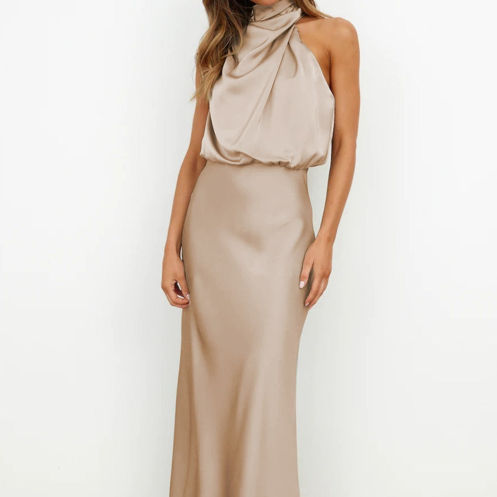 Isadora™ | Satijnen maxi-jurk