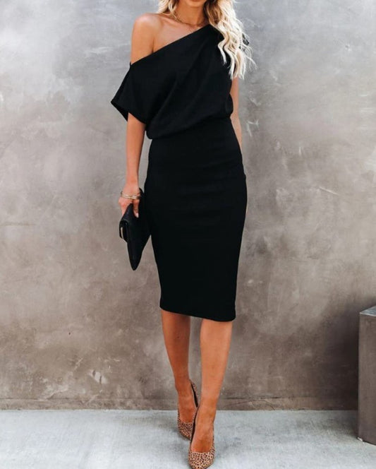 Iselin™ – Effen jurk met korte mouwen