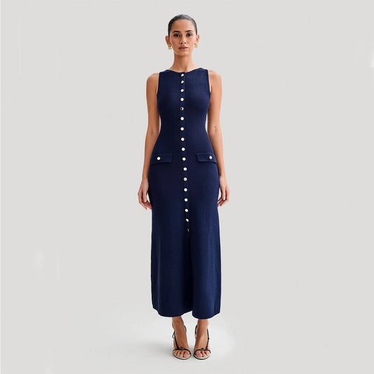 Maren™ – Slim fit jurk met knoopsluiting
