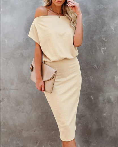 Iselin™ – Effen jurk met korte mouwen
