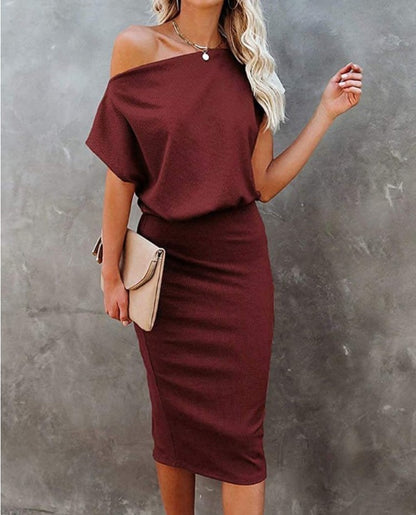 Iselin™ – Effen jurk met korte mouwen