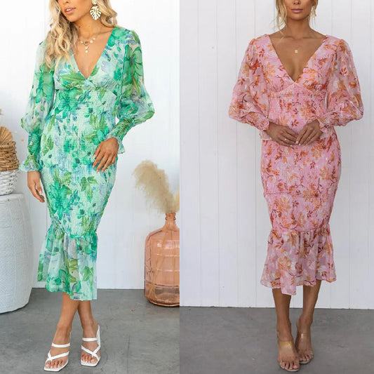 Liva™ | V-Hals Midi Jurk