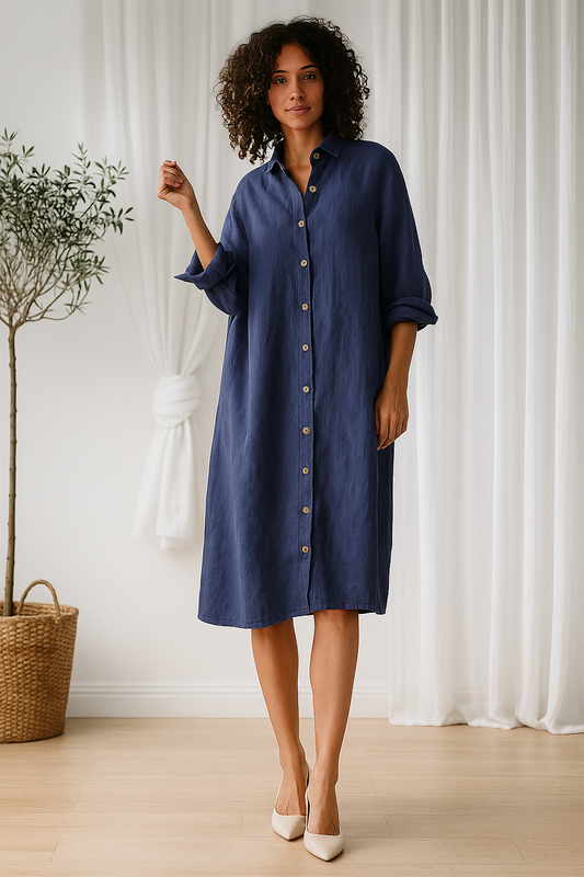 Lotte™ | Linnen Midi-jurk