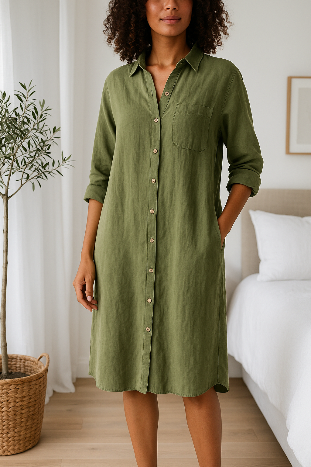 Lotte™ | Linnen Midi-jurk