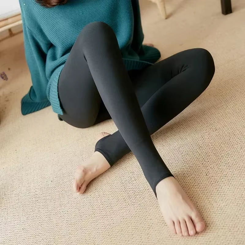 Warme & Elegante Winterpanty – Fleece-gevoerde Thermo Legging met Hoge Taille
