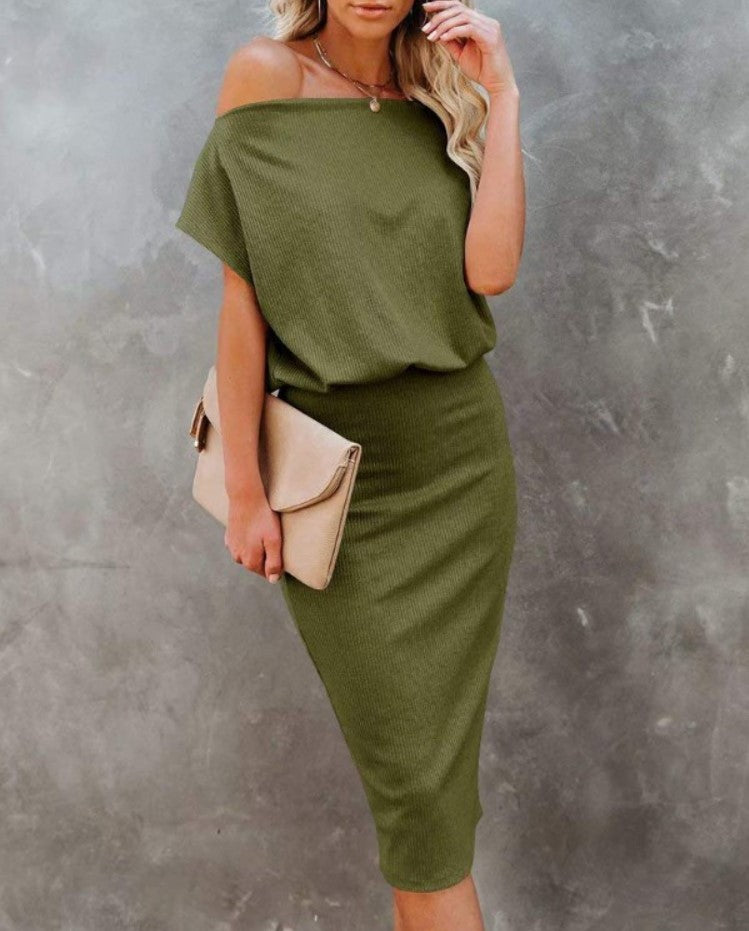 Iselin™ – Effen jurk met korte mouwen